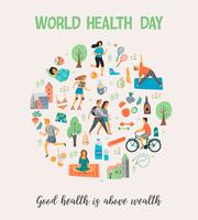 Journée mondiale de la santé. Mode de vie sain. vecteur