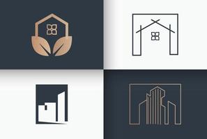 ensemble de logos immobilier et construction vecteur