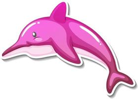 autocollant de dessin animé d'animal de mer de dauphin vecteur