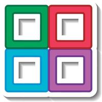 quatre formes carrées colorées vecteur