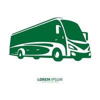 autobus logo école autobus icône silhouette vecteur isolé conception vert autobus