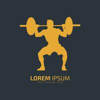 Gym logo fort homme icône aptitude silhouette vecteur isolé conception haltère en haut