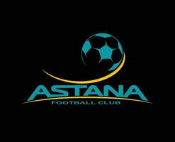 fc Astana club logo symbole kazakhstan ligue Football abstrait conception vecteur illustration avec noir Contexte
