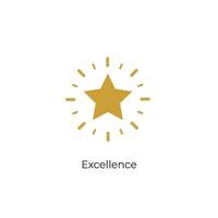 excellence étoile vecteur prime ligne icône. qualité étoile marque un service avec agréé timbre.