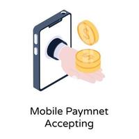 paiement mobile acceptant vecteur