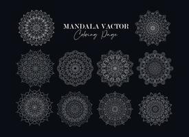 vecteur libre de vecteur de collection de mandala. ensemble de fleurs circulaires mandala