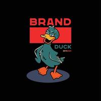 illustration de canard vintage pour tshirt vecteur