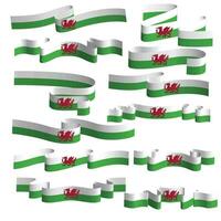 Pays de Galles ruban drapeau vecteur élément