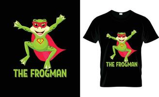 le homme-grenouille coloré graphique T-shirt, T-shirt impression maquette vecteur