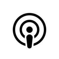 Podcast icône vecteur isolé sur blanc Contexte. podcasting signe symbole