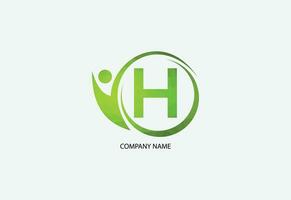 faible poly Humain avec lettre h logo conception concept modèle vecteur