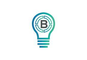 initiale lettre b logo avec ampoule vecteur