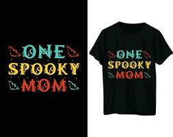 un effrayant maman Halloween T-shirt conception vecteur
