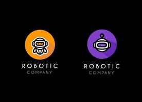 mignonne robotique logo conception. bavarder démarrage artificiel intelligence logo conception vecteur