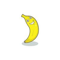 le Jaune banane mascotte est souriant vecteur