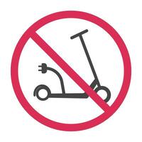 non mise en charge électrique scooter signe dans rouge rond Cadre. vecteur illustration