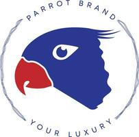 perroquet tête luxe logo vecteur