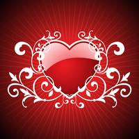 illustration de la Saint-Valentin avec une belle cheminée sur fond rouge vecteur