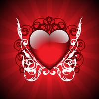 illustration de la Saint-Valentin avec une belle cheminée sur fond rouge vecteur