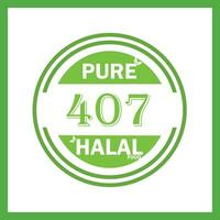 conception avec halal feuille conception 407 vecteur