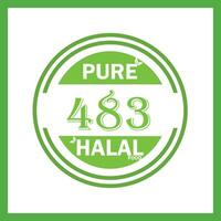conception avec halal feuille conception 483 vecteur