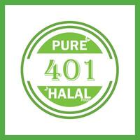 conception avec halal feuille conception 401 vecteur