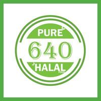 conception avec halal feuille conception 640 vecteur