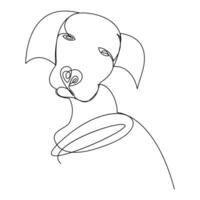 continu un ligne chien animal de compagnie contour vecteur art dessin