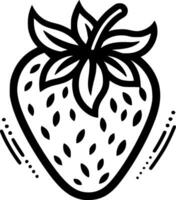 fraise, minimaliste et Facile silhouette - vecteur illustration