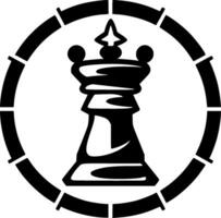 échecs - noir et blanc isolé icône - vecteur illustration