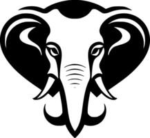 éléphant, noir et blanc vecteur illustration