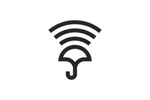 parapluie Wifi logo avec monogramme Facile style conception vecteur graphique