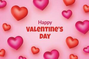 romantique valentines journée Contexte avec 3d l'amour ornement vecteur conception