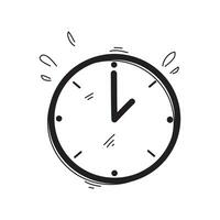 icônes linéaires vectorielles de temps et d'horloge dessinés à la main. gestion du temps. minuterie, vitesse, alarme, gestion du temps, vecteur d'illustration de symbole de calendrier. griffonnage