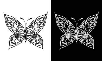 gratuit vecteur main tiré papillon ligne art illustration
