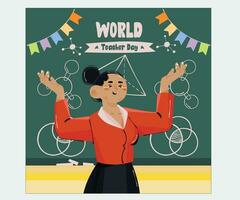 illustration de la journée mondiale des enseignants vecteur