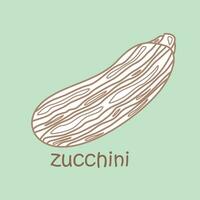 alphabet z pour Zucchini vocabulaire école leçon dessin animé numérique timbre contour vecteur