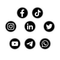 social médias pour Facebook, LinkedIn, Youtube, Twitter, Instagram, TIC Tac vecteur