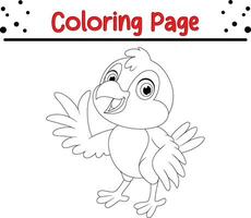 mignonne oiseau coloration page. noir et blanc vecteur illustration pour une coloration livre.