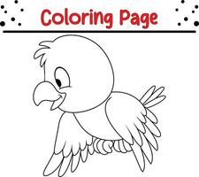 mignonne oiseau coloration page. noir et blanc vecteur illustration pour une coloration livre.