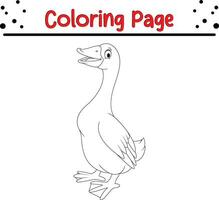 mignonne canard dessin animé coloration page illustration vecteur. oiseau coloration livre pour enfants. vecteur