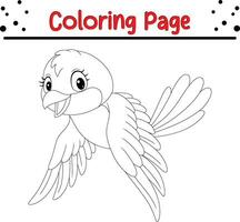 mignonne oiseau coloration page. noir et blanc vecteur illustration pour une coloration livre.