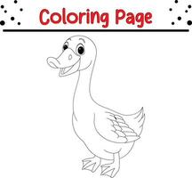 mignonne canard dessin animé coloration page illustration vecteur. oiseau coloration livre pour enfants. vecteur