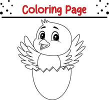 mignonne oiseau coloration page. noir et blanc vecteur illustration pour une coloration livre.