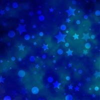 toile de fond de vecteur bleu clair avec des cercles, des étoiles.