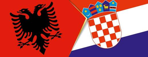 Albanie et Croatie drapeaux, deux vecteur drapeaux.