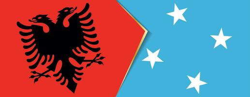 Albanie et micronésie drapeaux, deux vecteur drapeaux.