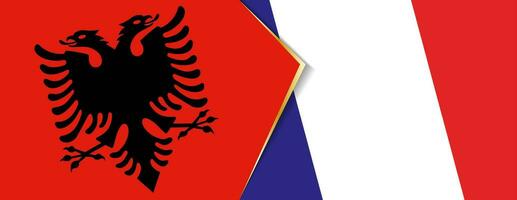 Albanie et France drapeaux, deux vecteur drapeaux.