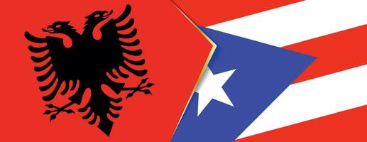 Albanie et puerto rico drapeaux, deux vecteur drapeaux.