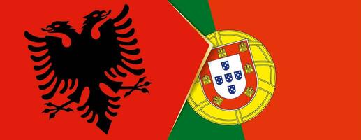 Albanie et le Portugal drapeaux, deux vecteur drapeaux.